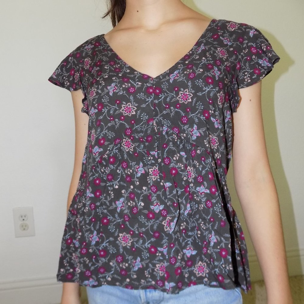 New Aeropostale Floral Peplum Blouse